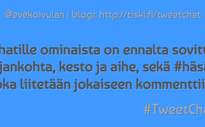 tweet chat – minuutin aikaa vievä esivalmistelu tekee osallistumisesta helppoa